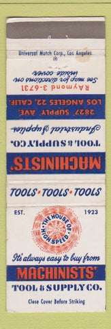 Matchbook Cover - Machinists' Tool & Supply Los Angeles CA