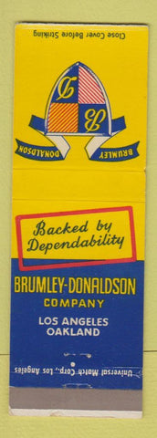 Matchbook Cover - Brumley Donaldson Company Los Angeles Oakland CA