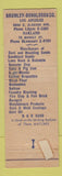 Matchbook Cover - Brumley Donaldson Company Los Angeles Oakland CA