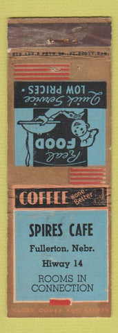 Matchbook Cover - Spires Cafe Fullerton NE WEAR