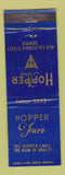 Matchbook Cover - Hopper Furs Denver Colorado WEAR