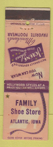Matchbook Cover - Family Shoe Store Atlantic IA Jolene Shoes