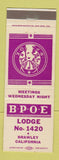 Matchbook Cover - Elks Lodge Brawley CA