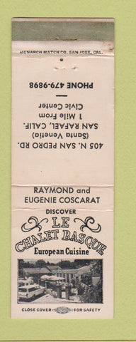 Matchbook Cover - Le Chalet Basque San Rafael CA WEAR