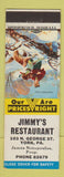 Matchbook Cover - Jimmy's Restaurant York PA
