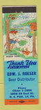 Matchbook Cover - Edw Roeser Beer Distributor Pittsburgh PA hillbilly #1