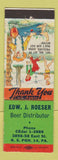 Matchbook Cover - Edw Roeser Beer Distributor Pittsburgh PA hillbilly #2
