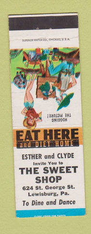 Matchbook Cover - The Sweet Shop Lewisburg PA hillbilly