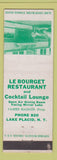 Matchbook Cover - Le Bourget Restaurant Lake Placid NY