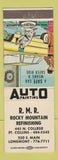 Matchbook Cover - Rocky Mountain Auto Paint Longmont Fort Collins Colorado