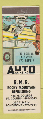 Matchbook Cover - Rocky Mountain Auto Paint Longmont Fort Collins Colorado