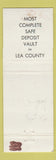 Matchbook Cover - Lea County State Bank Hobbs NM WEAR Full Length