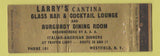 Matchbook Cover - Larry's Cantina Italian Westfield NY WEAR Full Length