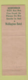 Matchbook Cover - Hotel Wellington Albany NY
