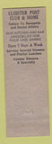 Matchbook Cover - American Legion Ephrata PA Cloister Post Full Length