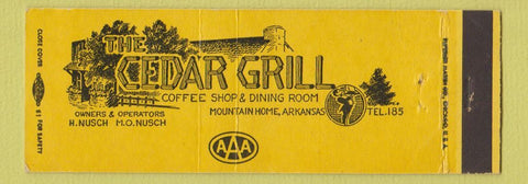 Matchbook Cover - The Cedar Grill Mountain Home AR Full Length