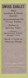 Matchbook Cover - Swiss Chalet Rochelle Park NJ Full Length