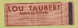Matchbook Cover - Lou Taubert Ranch Outfitters Fort Laramie WY Full Length