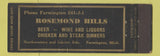 Matchbook Cover - Rosemond Hills Restaurant Farmington MI Full Length
