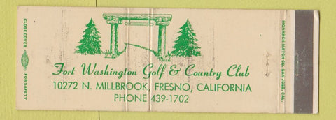 Matchbook Cover - Fort Washington Golf Country Club Fresno CA WEAR Full Length