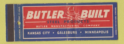 Matchbook Cover - Butler Built Products Kansas City MO Full Length