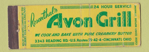 Matchbook Cover - Rosenthal's Avon Grill Cincinnati OH WEAR Full Length