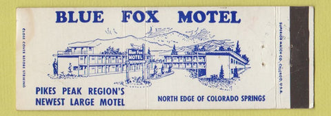 Matchbook Cover - Blue Fox Motel Colorado Springs WEAR Full Length