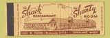 Matchbook Cover - Shack Restaurant Spokane WA