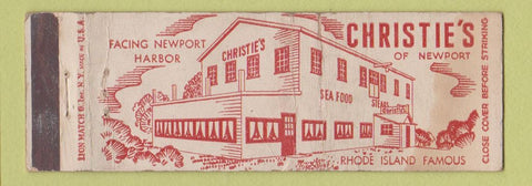 Matchbook Cover - Christie's Restaurant Newport RI WORN Full Length