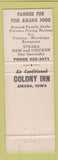Matchbook Cover - Colony Inn Amana IA Full Length