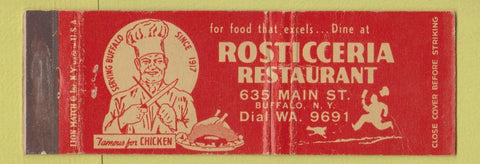 Matchbook Cover - Rosticceria Restaurant Buffalo NY Full Length