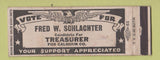 Matchbook Cover - Fred Schlachter Treasurer Election Calhoun County WEAR