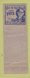 Matchbook Cover - Fred Schlachter Treasurer Election Calhoun County WEAR