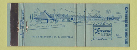 Matchbook Cover - La Lucerne Motel Montreal QC Full Length