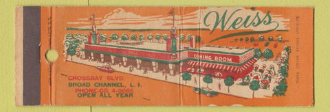 Matchbook Cover - Weiss Restaurant Broad Channel LI NY Full Length