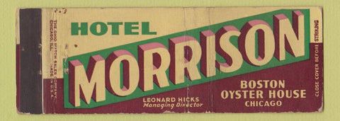 Matchbook Cover - Hotel Morrison Chicago IL WEAR Full Length