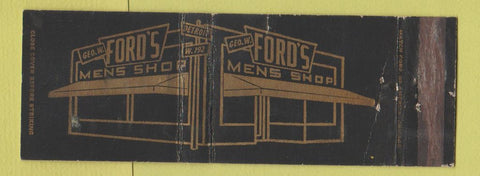 Matchbook Cover - Ford's Men's Shop Clothes Rocky River OH WEAR Full Length