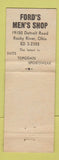 Matchbook Cover - Ford's Men's Shop Clothes Rocky River OH WEAR Full Length