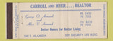 Matchbook Cover - Carroll and Myer Real Estate  Full Length