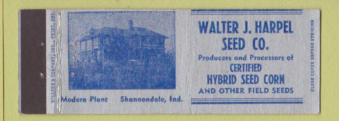 Matchbook Cover - Walter Harpel Seed Shannondale IN Full Length