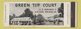 Matchbook Cover - Green Top Court Motel Natural Bridge VA Full Length