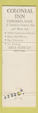 Matchbook Cover - Colonial Inn Concord MA WEAR DD Bean Full Length