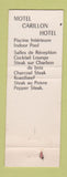Matchbook Cover - Hotel Carillon Restaurant Quebec QC  Full Length