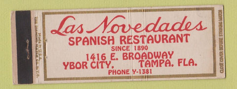 Matchbook Cover - Las Novedades Spanish Restaurant Tampa FL Full Length