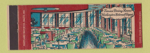 Matchbook Cover - Terrace Dining Room Washington DC Airport Full Length