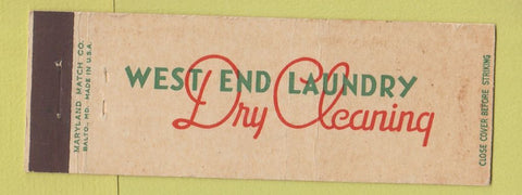 Matchbook Cover - West End Laundry Dry Cleaning Washington DC Full Length