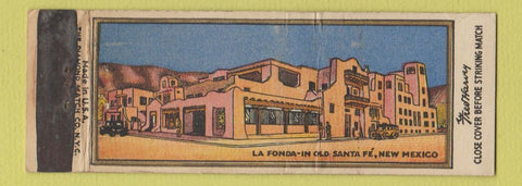 Matchbook Cover - La Fonda Santa Fe NM Fred Harvey WEAR Full Length
