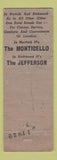 Matchbook Cover - Consolvo Hotels Richmond Norfolk VA WORN Full Length