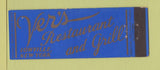 Matchbook Cover - Ver's Restaurant Grill Lowville NY Full Length