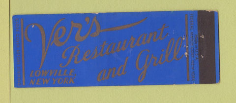 Matchbook Cover - Ver's Restaurant Grill Lowville NY Full Length